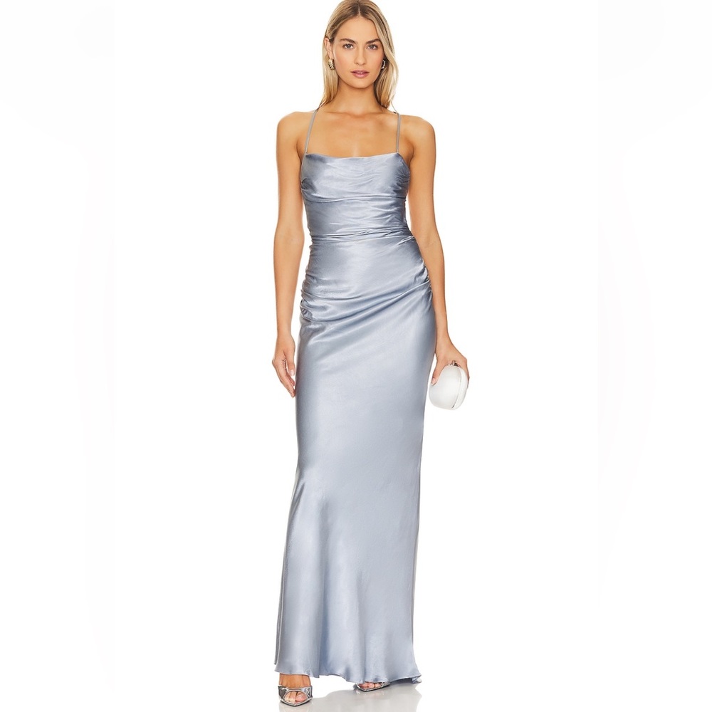 Shona Joy La lune lace back maxi dress is powder blue Aus 8/US 4